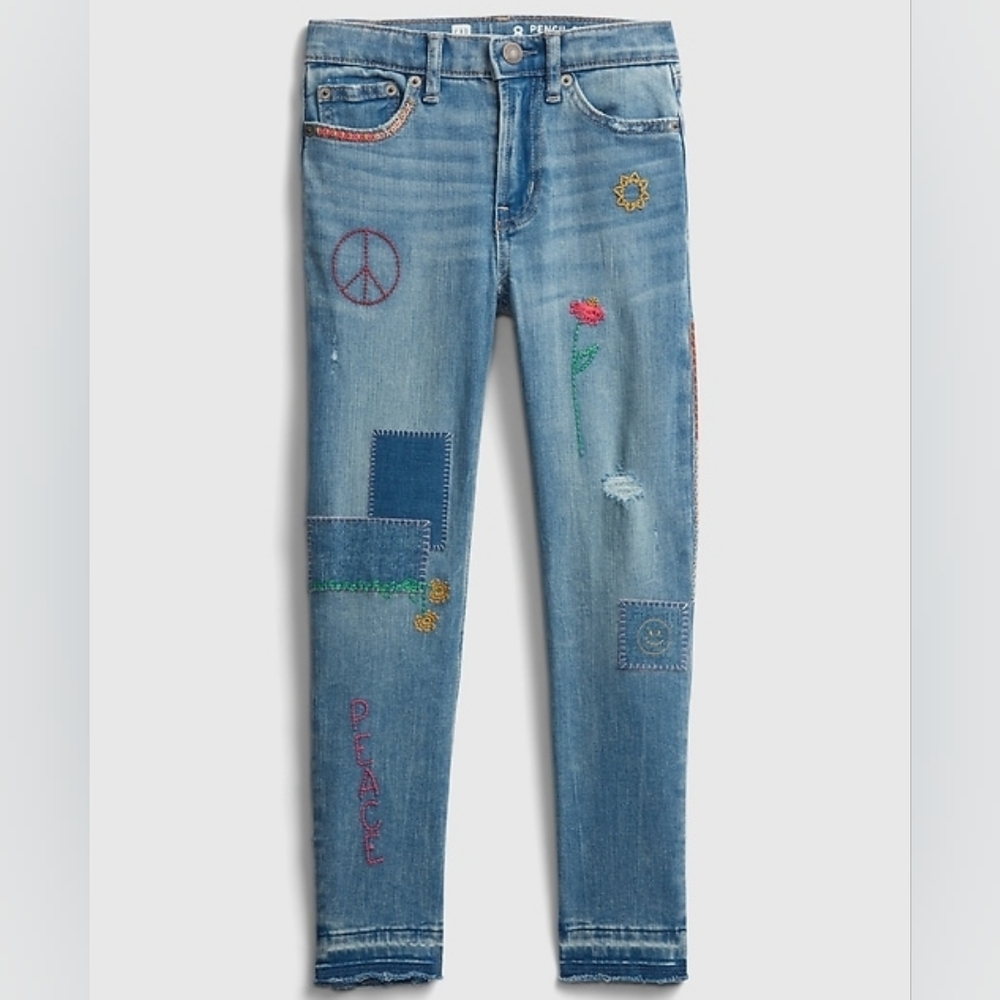 GAP Girl High-Rise Pencil Slim Ankle Jeans with Stretch 7 YRS